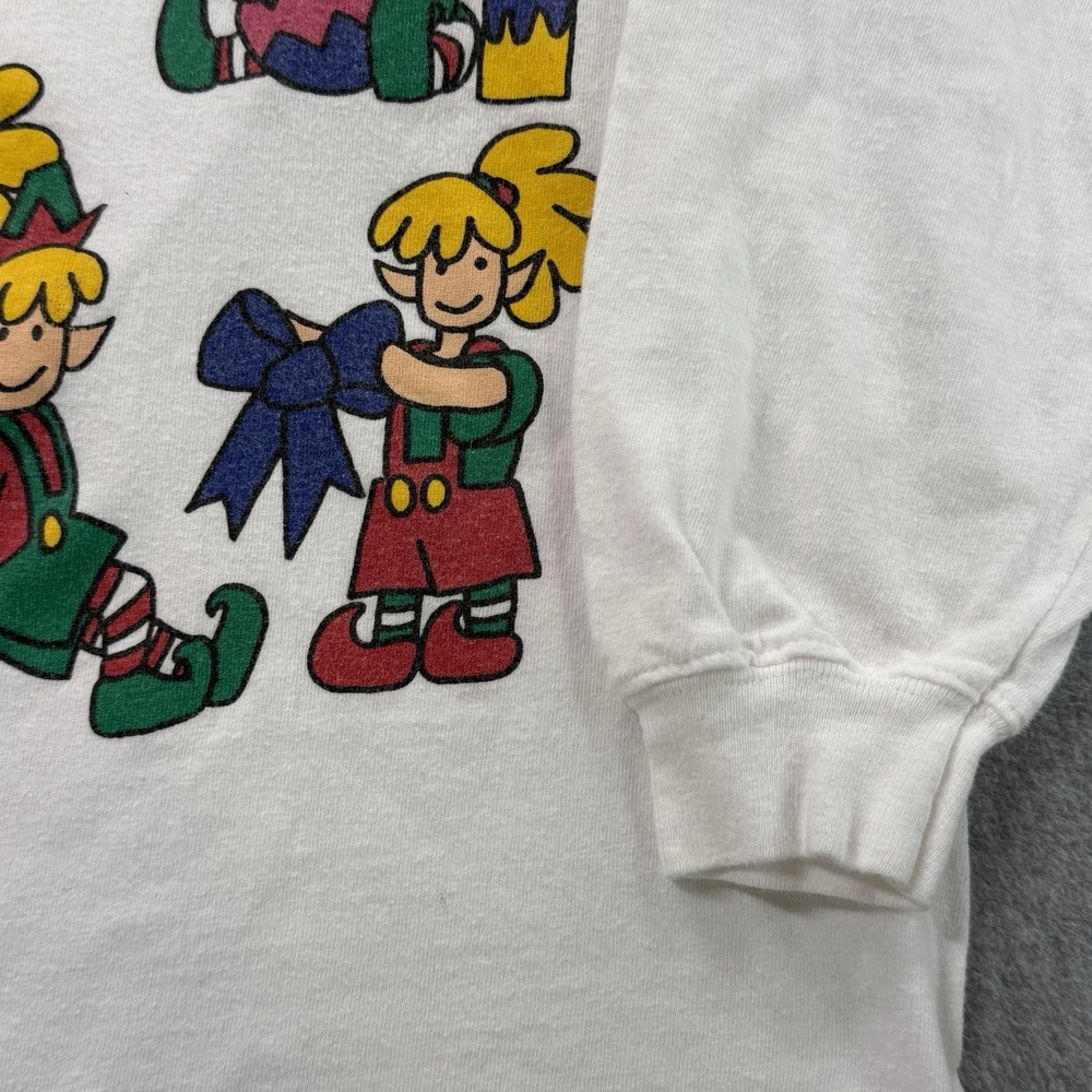 Ugly Christmas Shirt‎ 1993 Juli Santa's Helpers Elves Graphic Holiday M Vintage - Picture 7 of 11